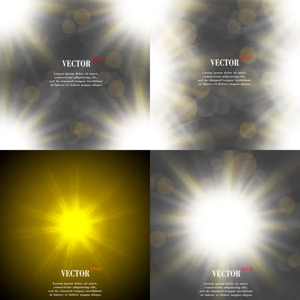 A luz do sol de verão explodiu. Se você gosta do sol quente e brilhante de verão, que é o fundo com espaço para a sua mensagem. EPS10. Vetor —  Vetores de Stock