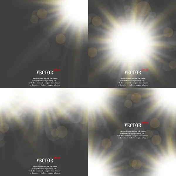 Yarı saydam daireler, ışık efektleri ve güneş patlaması örten ile arka plan bulanık. Vektör