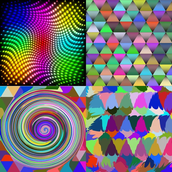 Set von abstrakten Regenbogen bunte Fliesen Mosaik Malerei geometrische Palette Muster Hintergrund. Vektor — Stockvektor