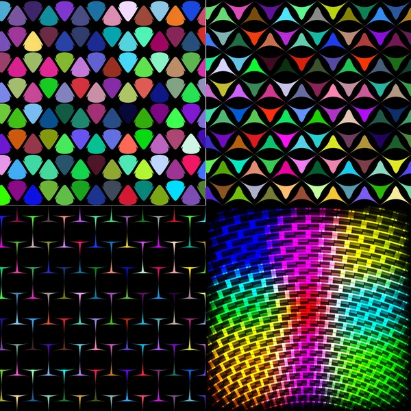 Conjunto de azulejos de colores arco iris abstracto mosaico pintura paleta geométrica patrón de fondo. Vector — Archivo Imágenes Vectoriales