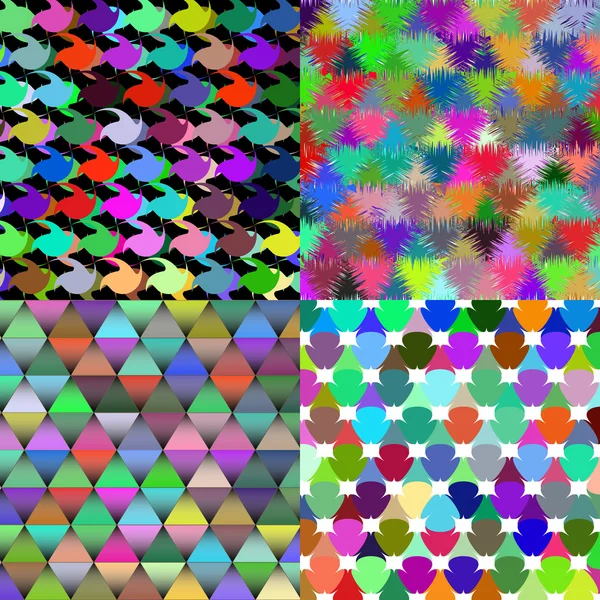 Set of Abstract rainbow colorful tiles mosaic painting geometric palette pattern background. Vector — Stock Vector