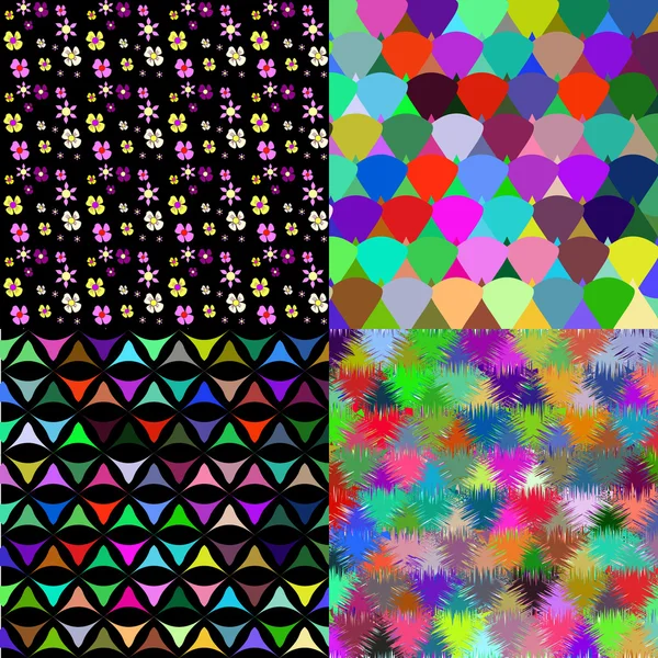 Set of texture many small brightly colored figures. Vector — Stock Vector