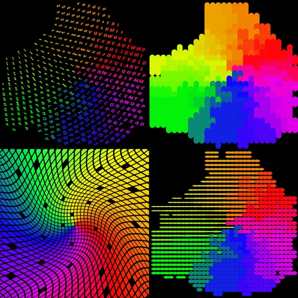 Conjunto de fondo colorido arco iris abstracto. Vector — Vector de stock