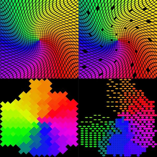 Set of Abstract rainbow colorful background. Vector — Stock Vector