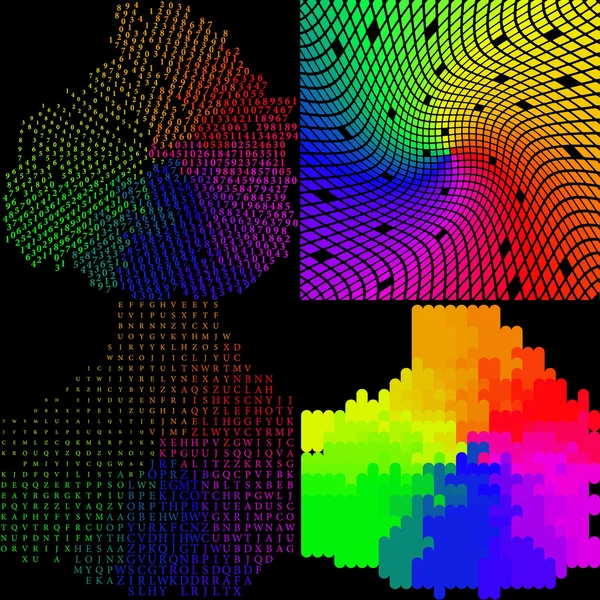 Conjunto de fondo colorido arco iris abstracto. Vector — Vector de stock