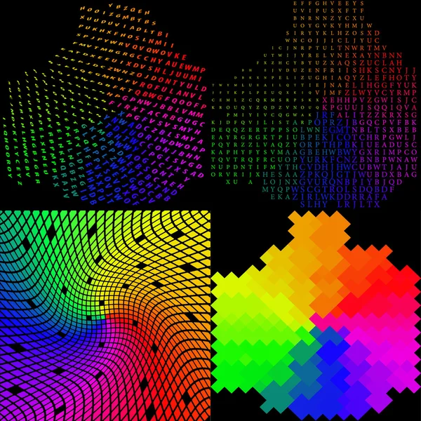 Set of Multicolored mosaic. abstract background. Vector — Stock Vector