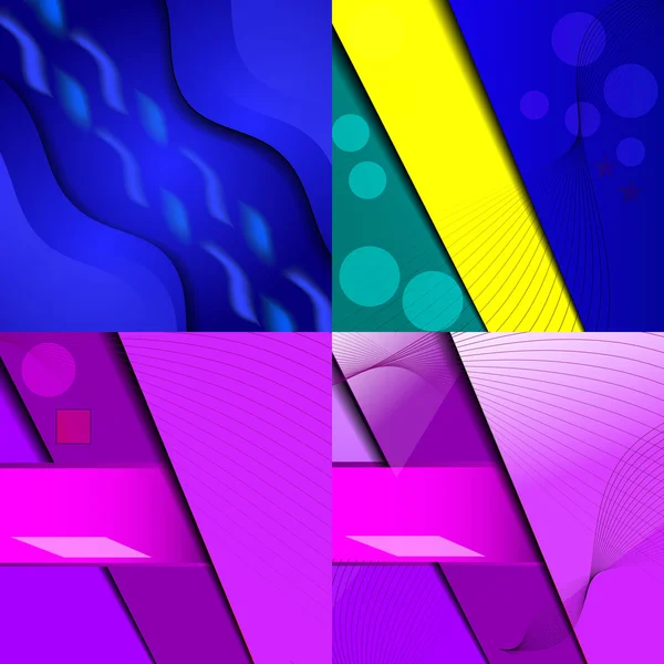 Set of bright abstract backgrounds. Design eps 10. Vector — Stock Vector