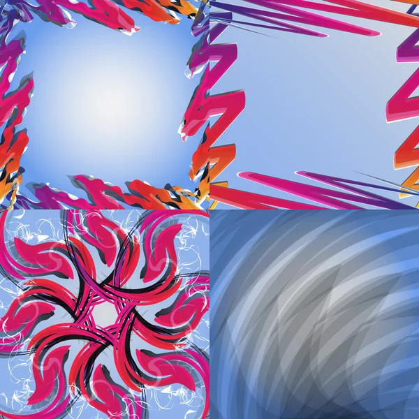 Set van abstracte regenboog gekleurde achtergronden met swirl. vector — Stockvector