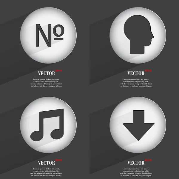 Ensemble de boutons web monochromes design plat. Simple cercle autocollant internet signe fond gris. éléments web-design. Vecteur — Image vectorielle