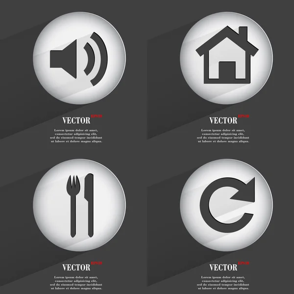 Conjunto de botones web de un solo color de diseño plano. Sencillo círculo etiqueta internet signo gris fondo. elementos de diseño web. Vector — Vector de stock