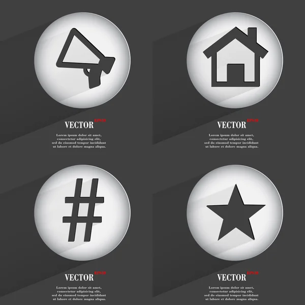 Conjunto de botones web de un solo color de diseño plano. Sencillo círculo etiqueta internet signo gris fondo. elementos de diseño web. Vector — Vector de stock