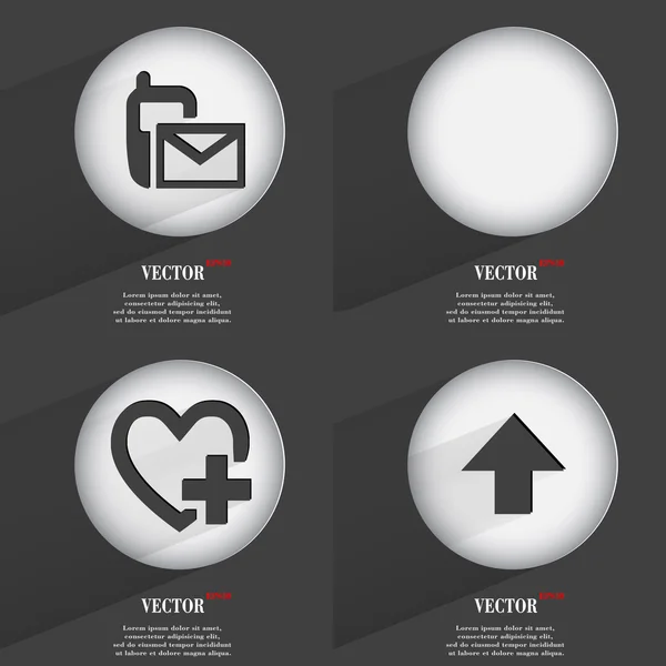 Conjunto de botones web de un solo color de diseño plano. Sencillo círculo etiqueta internet signo gris fondo. elementos de diseño web. Vector — Vector de stock