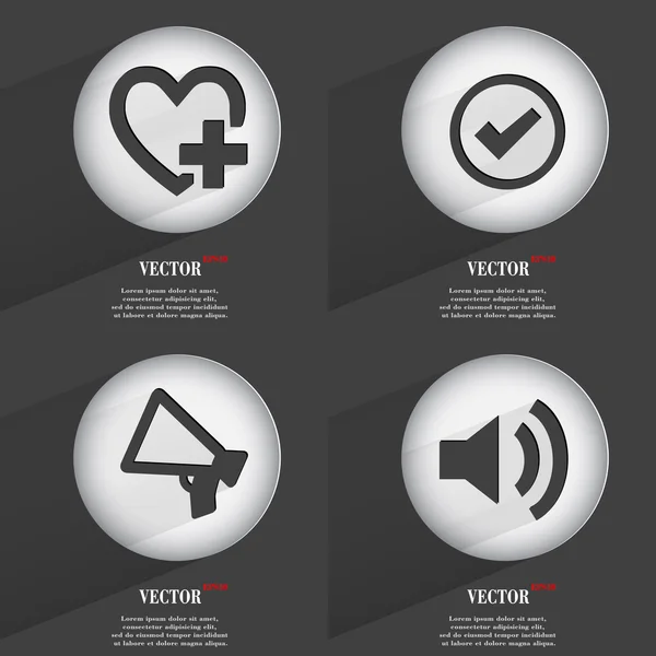 Conjunto de botones web de un solo color de diseño plano. Sencillo círculo etiqueta internet signo gris fondo. elementos de diseño web. Vector — Vector de stock