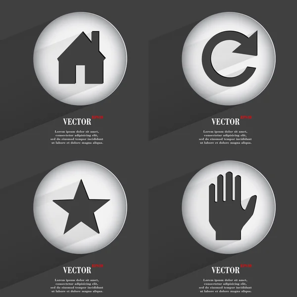 Conjunto de botones web de un solo color de diseño plano. Sencillo círculo etiqueta internet signo gris fondo. elementos de diseño web. Vector — Vector de stock