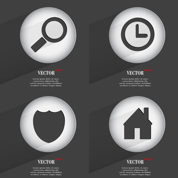 Conjunto de botones web de un solo color de diseño plano. Sencillo círculo etiqueta internet signo gris fondo. elementos de diseño web. Vector — Vector de stock