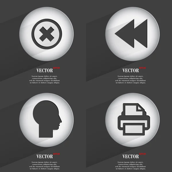 Conjunto de botones web de un solo color de diseño plano. Sencillo círculo etiqueta internet signo gris fondo. elementos de diseño web. Vector — Vector de stock