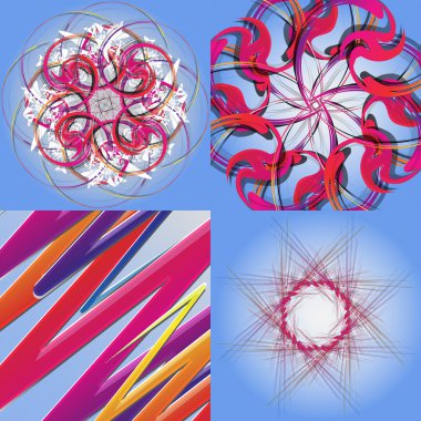 soyut gökkuşağı renkli arka planlar ile girdap set. vektör