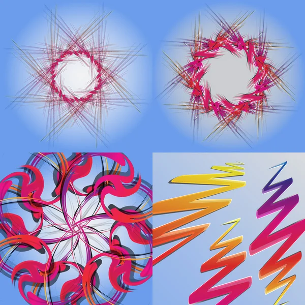 Conjunto de fondos abstractos de color arco iris con remolino. vector — Vector de stock