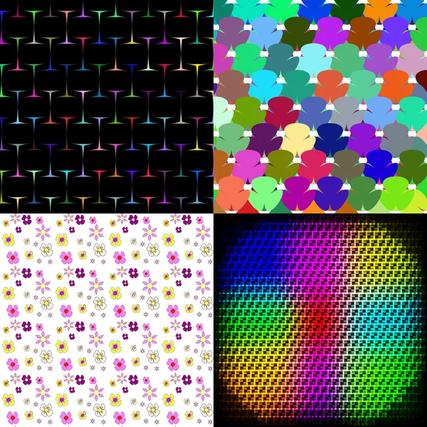 Set of Abstract rainbow colorful tiles mosaic painting geometric palette pattern background. Vector — Stock Vector