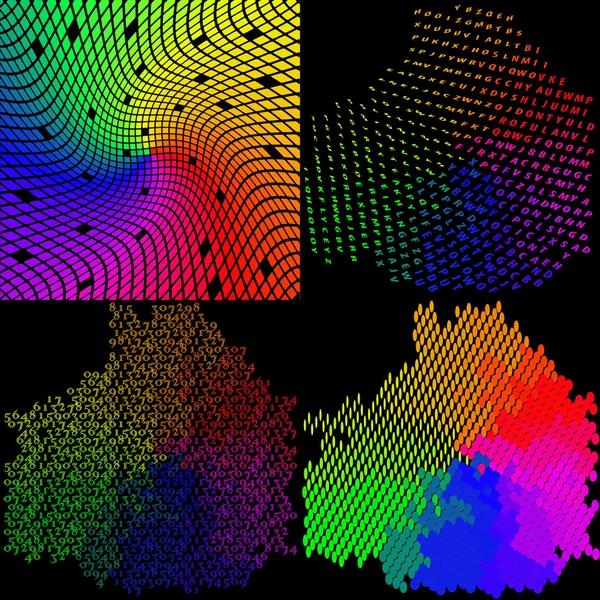 Set van veelkleurige mozaïek. abstracte achtergrond. vector — Stockvector