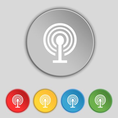 WiFi işareti. kablosuz simgesi. Kablosuz ağ simgesini bölgesi. renkli düğmeler ayarlayın. vektör