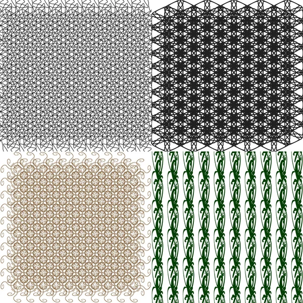 抽象的なビンテージ幾何学的壁紙パターン背景のセットです。ベクトル — ストックベクタ