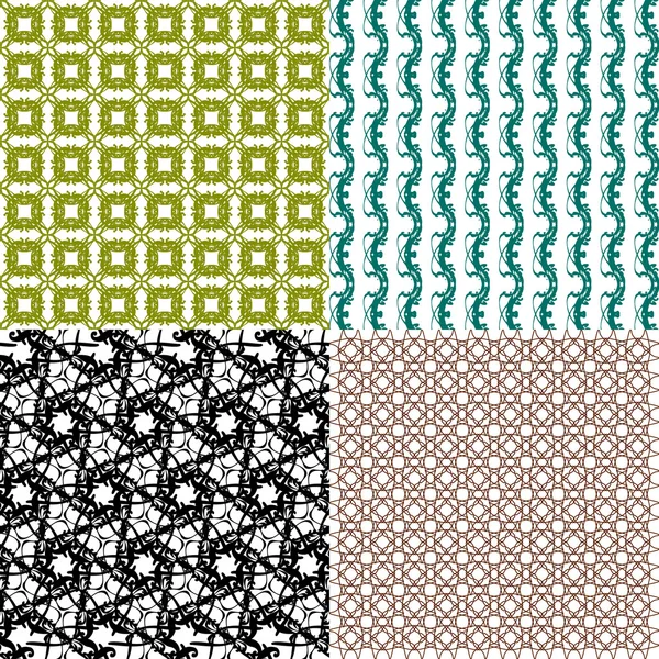 Set of abstract vintage geometric wallpaper pattern background. Vector — Stock Vector