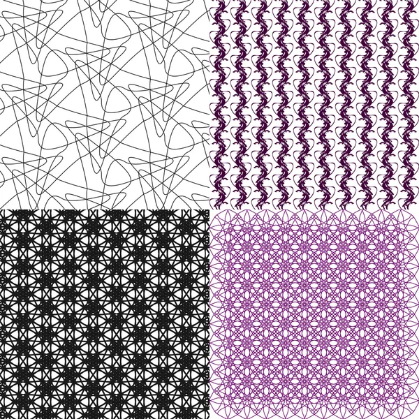 Set of abstract vintage geometric wallpaper pattern background. Vector — Stock Vector