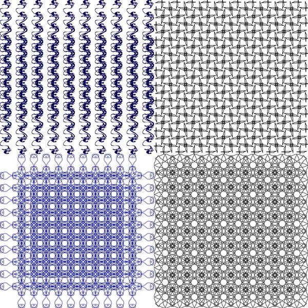 Set von abstrakten Vintage-geometrischen Tapetenmuster Hintergrund. Vektor — Stockvektor