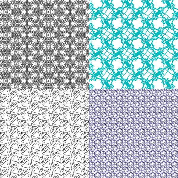 Set of abstract vintage geometric wallpaper pattern background. Vector — Stock Vector