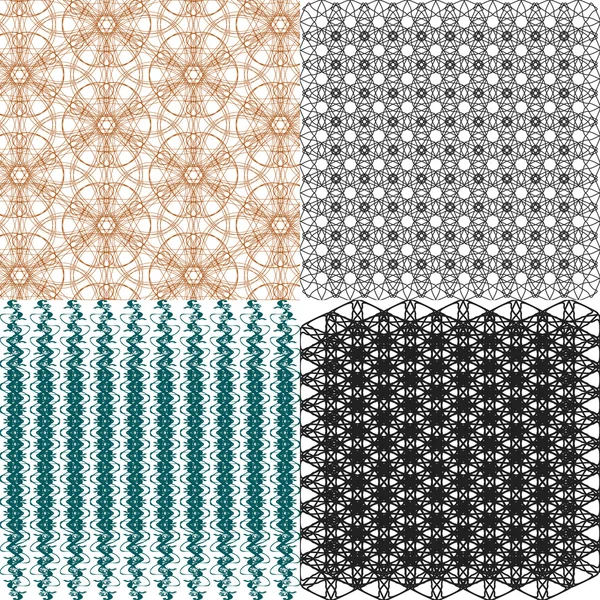 Set of abstract vintage geometric wallpaper pattern background. Vector — Stock Vector