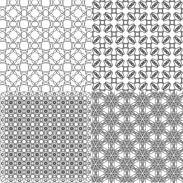 Set antik abstrak pola pola wallpaper geometris latar belakang. Vektor - Stok Vektor