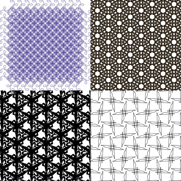 Set of abstract vintage geometric wallpaper pattern background. Vector — Stock Vector