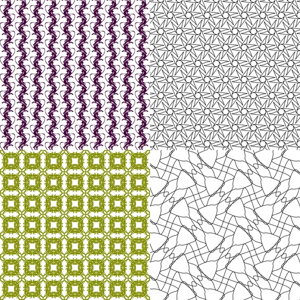 Set of abstract vintage geometric wallpaper pattern background. Vector — Stock Vector
