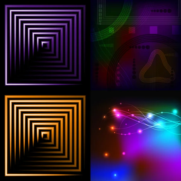 Conjunto de líneas abstractas borrosas. Efecto luz. Fondo brillante. Vector — Archivo Imágenes Vectoriales