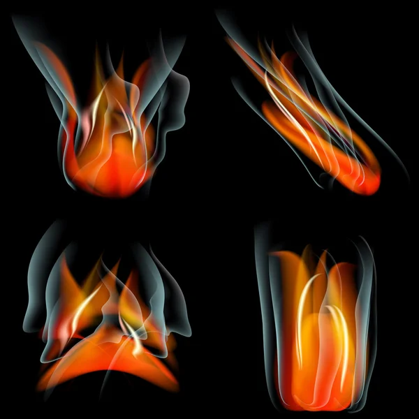 Incêndio de chama queimada. fundo abstrato. Vetor —  Vetores de Stock