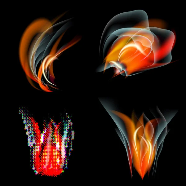 Incêndio de chama queimada. fundo abstrato. Vetor —  Vetores de Stock