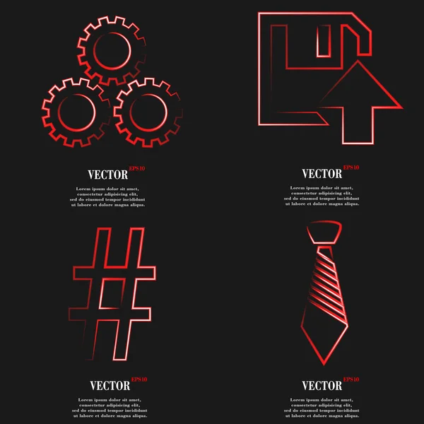 Aantal rode pictogram platte webdesign. Eenvoudige sticker internet teken grijze achtergrond. web-design elementen. Vector — Stockvector