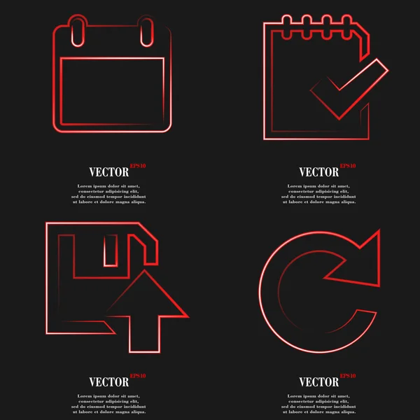 Set aus rotem Web-Symbol flaches Design. einfacher Aufkleber Internet-Zeichen grauen Hintergrund. Webdesign-Elemente. Vektor — Stockvektor