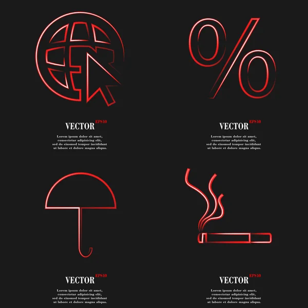 Aantal rode pictogram platte webdesign. Eenvoudige sticker internet teken grijze achtergrond. web-design elementen. Vector — Stockvector