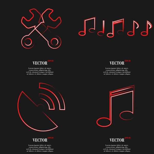 Aantal rode pictogram platte webdesign. Eenvoudige sticker internet teken grijze achtergrond. web-design elementen. Vector — Stockvector