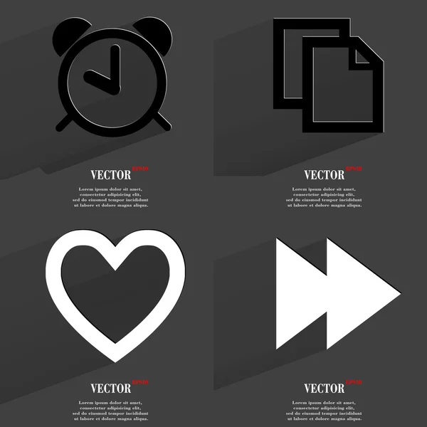 Set of fashionable icons, trending symbols. Flat design for your web-design. Vector — Stock Vector