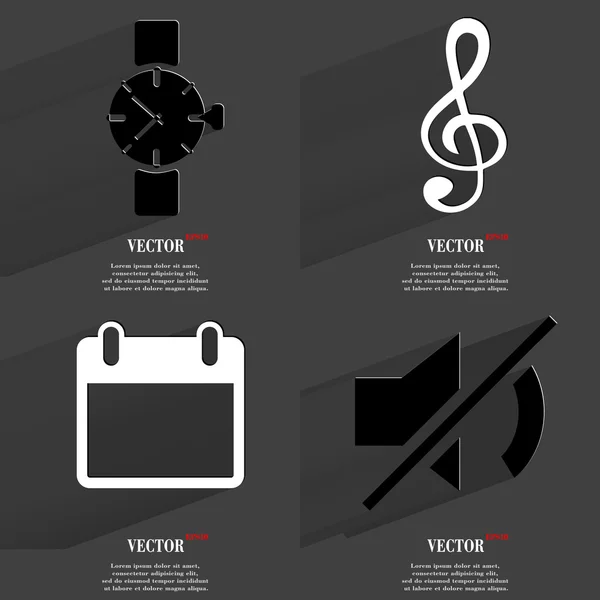 Uppsättning av fashionabla ikoner, trend symboler. Platt design för din webbdesign. Vektor — Stock vektor
