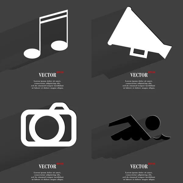 Set van modieuze iconen, trending symbolen. Plat ontwerp voor uw web-design. Vector — Stockvector