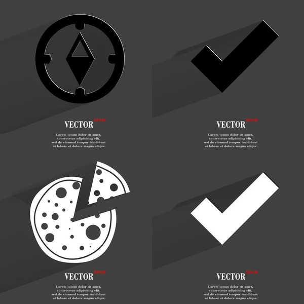 Set van modieuze iconen, trending symbolen. Plat ontwerp voor uw web-design. Vector — Stockvector