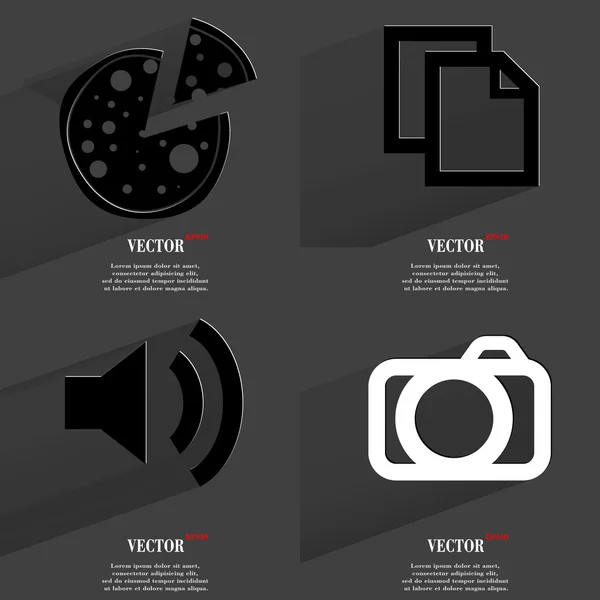 Set of fashionable icons, trending symbols. Flat design for your web-design. Vector — Stock Vector