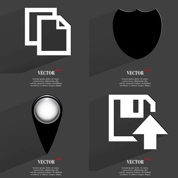 Set van modieuze iconen, trending symbolen. Plat ontwerp voor uw web-design. Vector — Stockvector