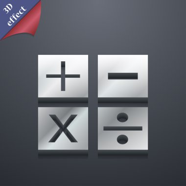 Matematik simgesi simgesi. 3D tarzı. Alan metni vektör ile şık, modern tasarım