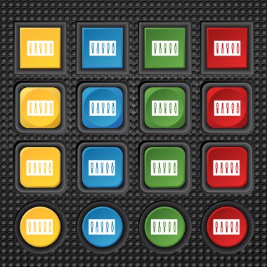 DJ konsolu mix işler ve simgesi simgesi düğmeleri. Alan metni vektör ile şık, modern tasarım