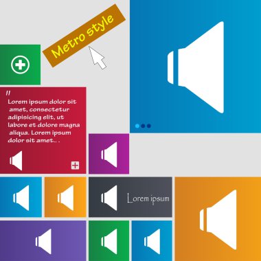 Hoparlör ses işareti simgesi. ses simgesi. renkli düğmeler ayarlayın. vektör